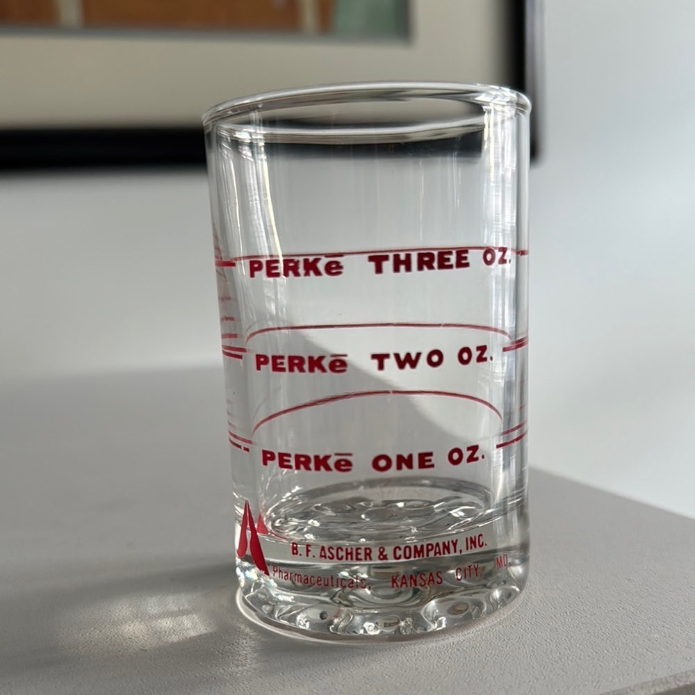 Vintage Glass Pharmaceutical Measuring Glass with Weighted Bottom